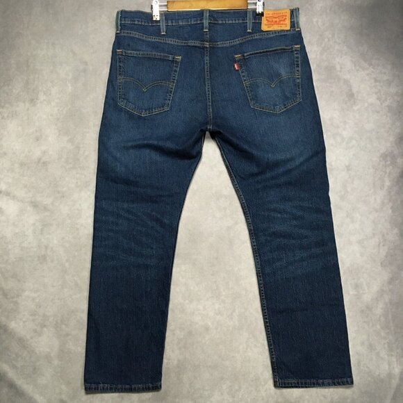 Levis Mens 502 Taper Fit Blue Jeans size 40x30 Stretch Denim Pants Copper Rivets - Picture 4 of 13
